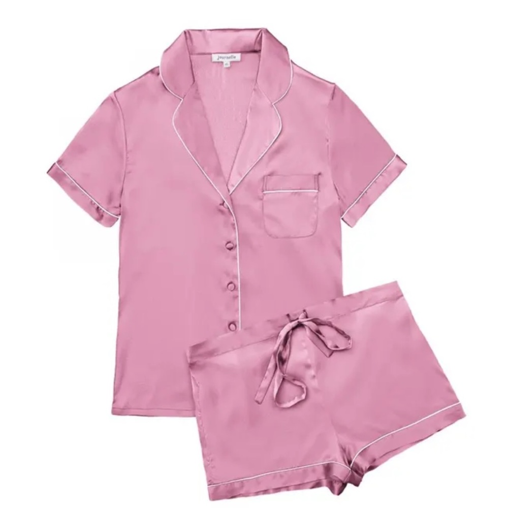 JOURNELLE Bardot Short PJ Set in Dusk Pink